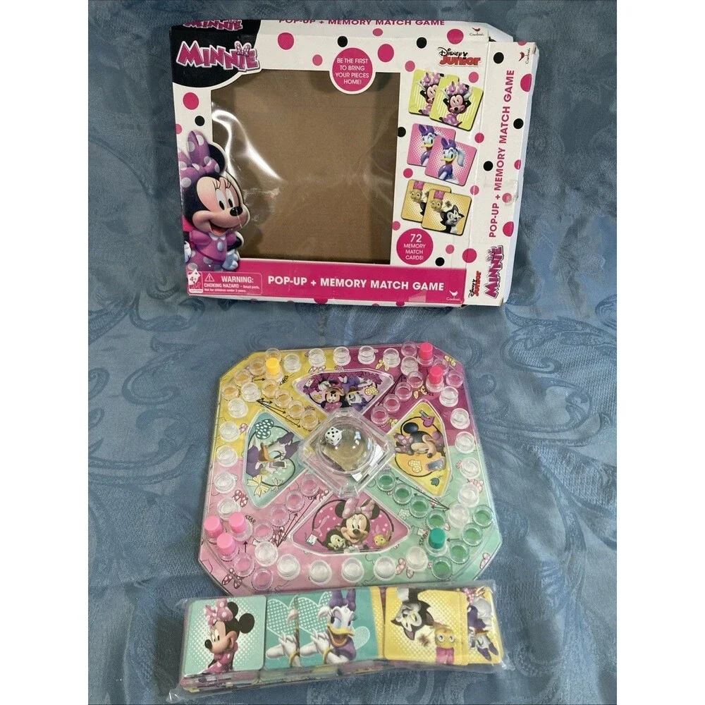 Disney Junior Minnie Mouse Pop-up Board Game + Memory Match Card Game